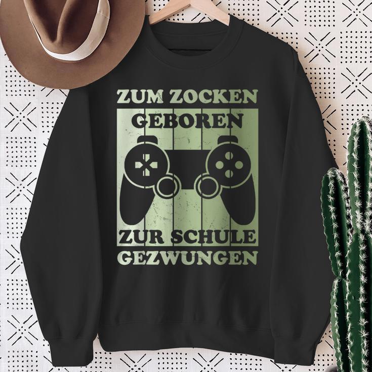 Zum Zocken Geboren Kinder Gamer Gamer Gamer Idea Sweatshirt Geschenke für alte Frauen