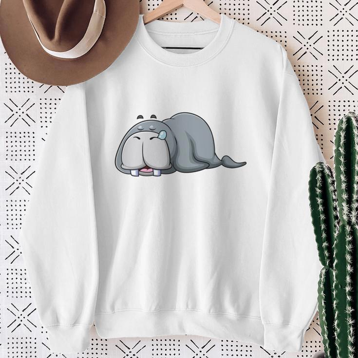 Das Dickerchen Macht Ein Naperchen Walrus Pyjamas Sleep Sweatshirt Geschenke für alte Frauen