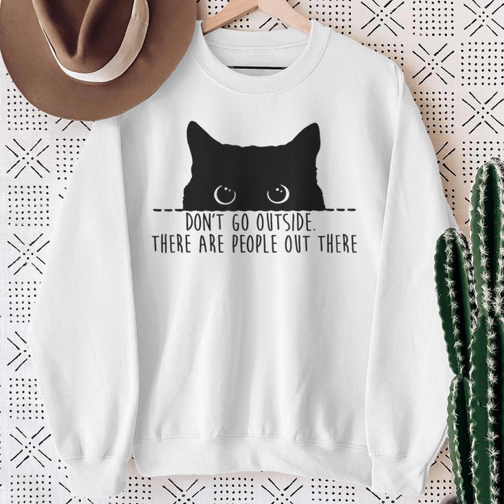 Cat Leute Da Draußen Cat French Language Sweatshirt Geschenke für alte Frauen