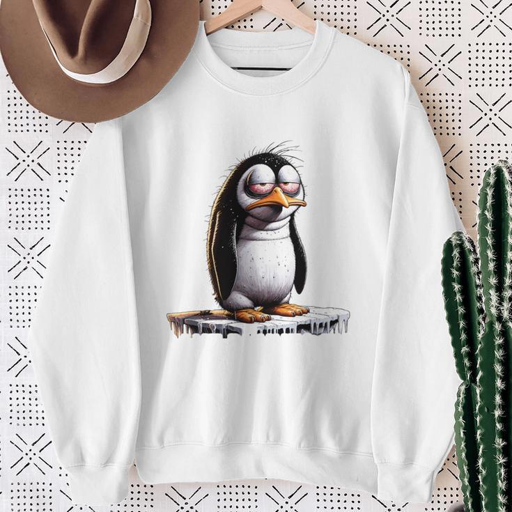 Guten Morgen Ganz Dünnes Eis Saying Penguin Sweatshirt Geschenke für alte Frauen