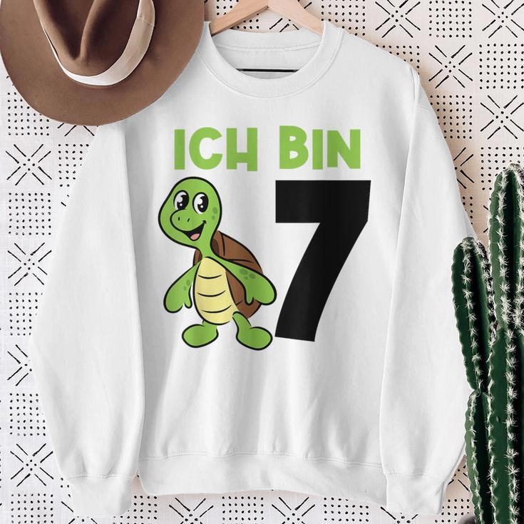 Ich Bin 7 7 Geburtstag Schildkröte Sweatshirt Geschenke für alte Frauen