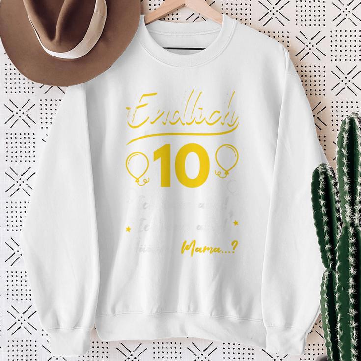 Kinder Endlich 10 Geburtstag Zehn Ich Kann Alles Ich Weiß Alles Sweatshirt Geschenke für alte Frauen