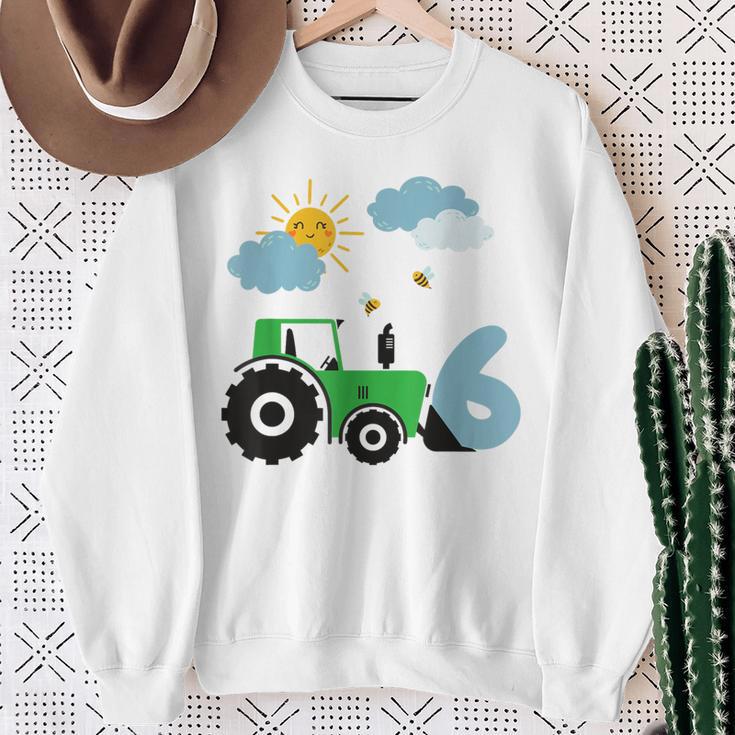 Kinder Geburtstag Traktor 6 Jahre Junge Bauernhof Zahl Sweatshirt Geschenke für alte Frauen