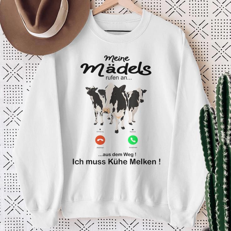 Meine Mäds Rufen An Aus Dem Weg Ich Muss Kühe Melken Cow S Sweatshirt Geschenke für alte Frauen