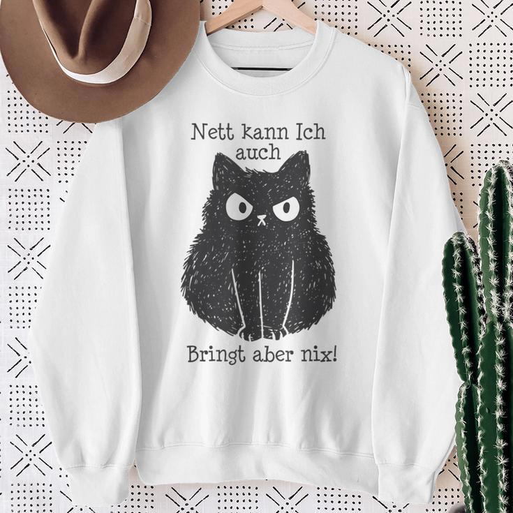 Nett Kann Ich Auch Bringt Aber Nix Cat Fun Gray S Sweatshirt Geschenke für alte Frauen