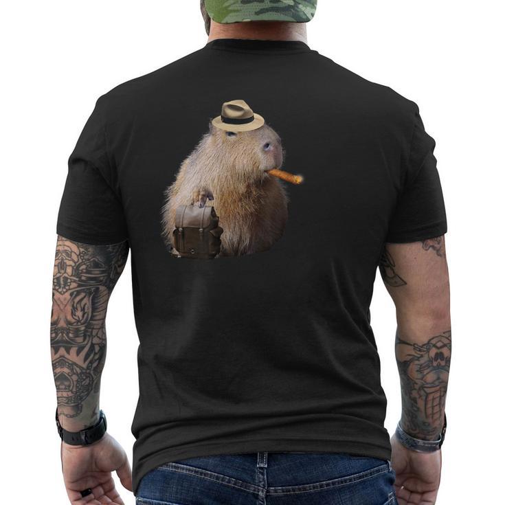 Capybara Man Wallet Cute T-Shirt mit Rückendruck