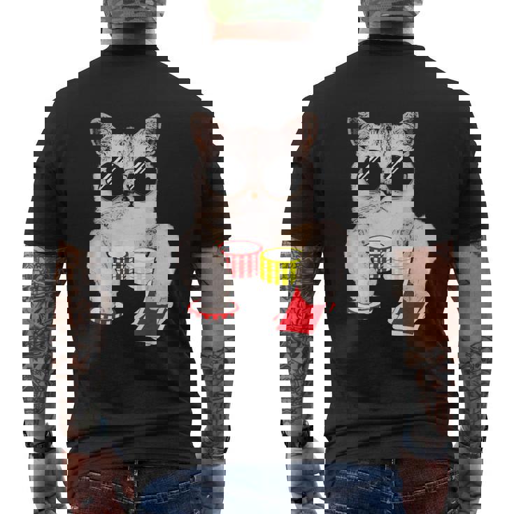 Chat De Poker Texas Holdem T-shirt imprimé au dos
