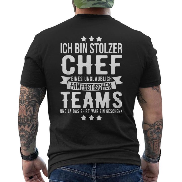 Chef Saying Ich Bin Stolzer Chef Eines Fantastische Teams S T-Shirt mit Rückendruck