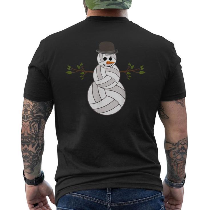 Christmas Volleyball Snowman Volleyball Christmas Men's Back Print T-Shirt