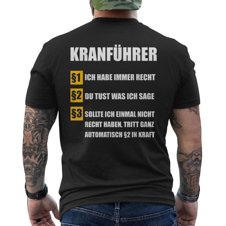 Crane Driver T-Shirt mit Rückendruck