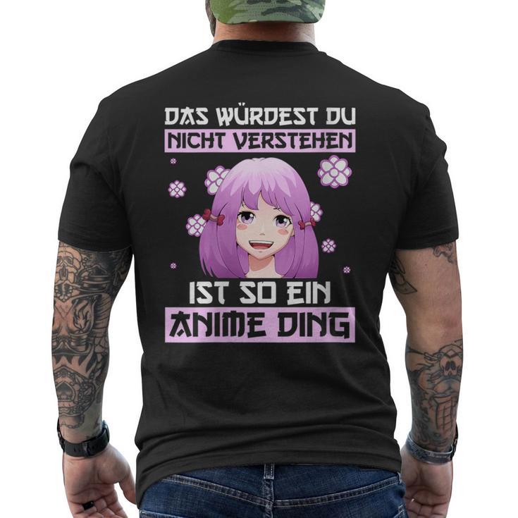 Damen Das Würdest Du Nichterstehen Ist So Ein Anime Ding Mit-Ausschnitt T-Shirt mit Rückendruck