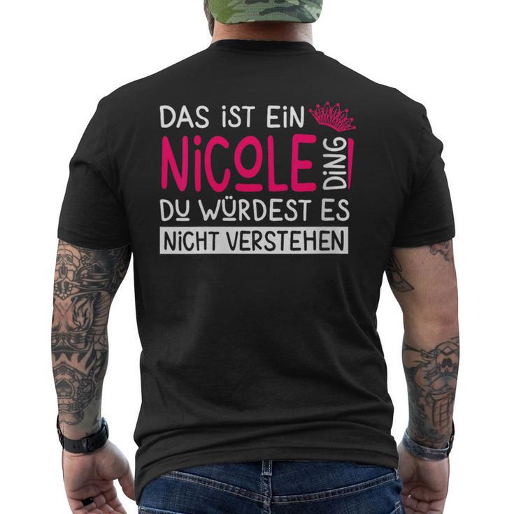 Damenorname Nicole Name Namenstag Spruch Das Ist Ein Nicole Ding Mit-Ausschnitt T-Shirt mit Rückendruck