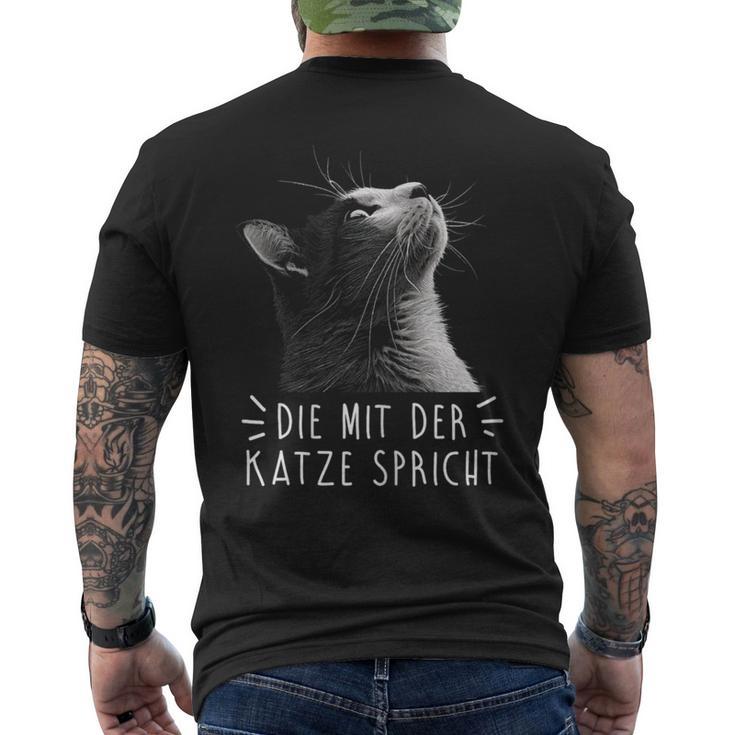 Die Mit Der Katze Sprechen T-Shirt mit Rückendruck