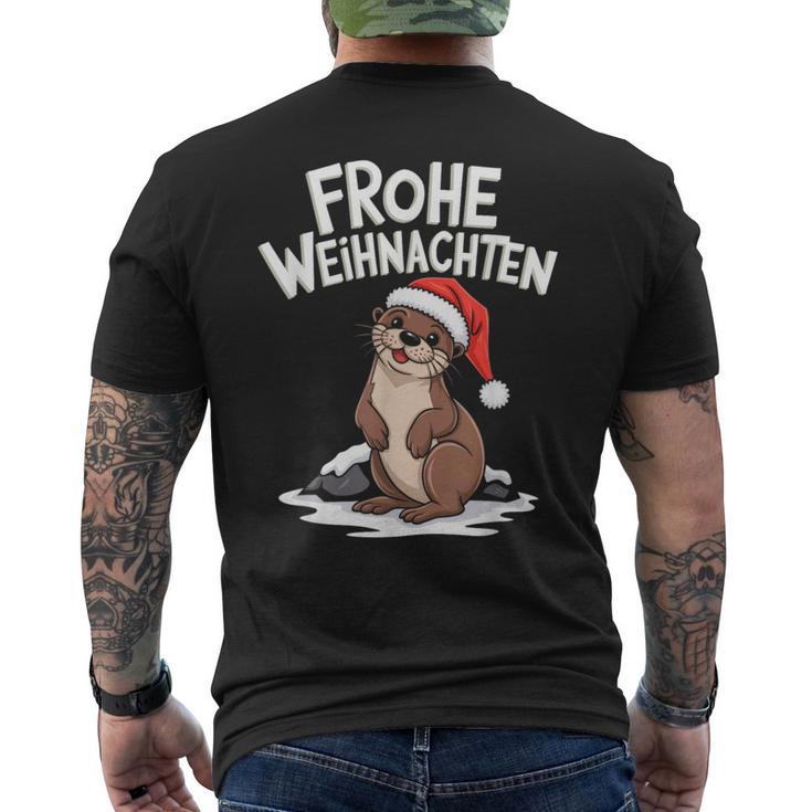 Frohe Weihnachten Otter Frohe Weihnachten T-Shirt mit Rückendruck