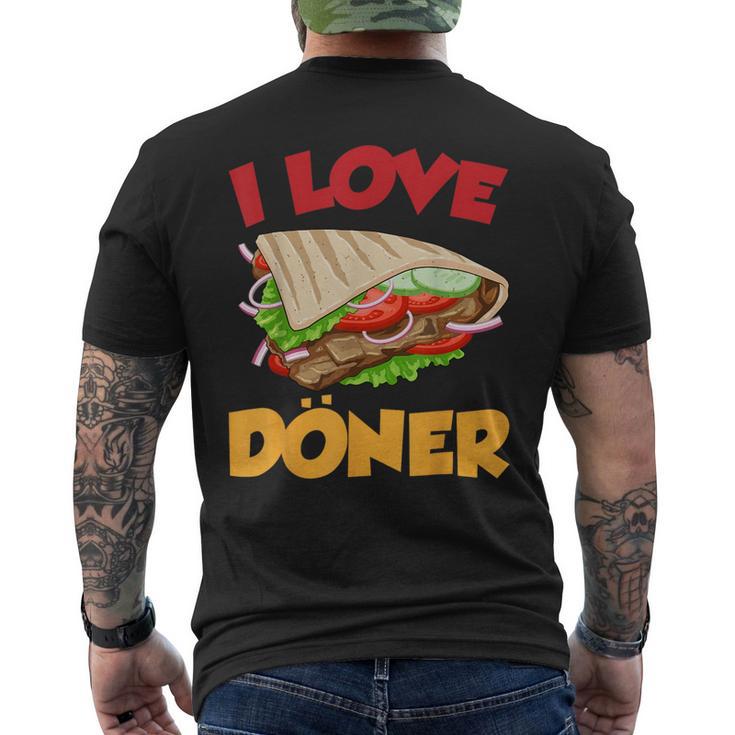 Ich Liebe Döner Kebab Fleisch Döner T-Shirt mit Rückendruck