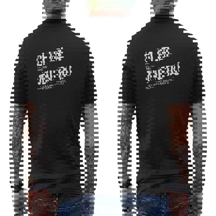 Ich Liebe Meine Frau Motorrad Fahren T-Shirt mit Rückendruck