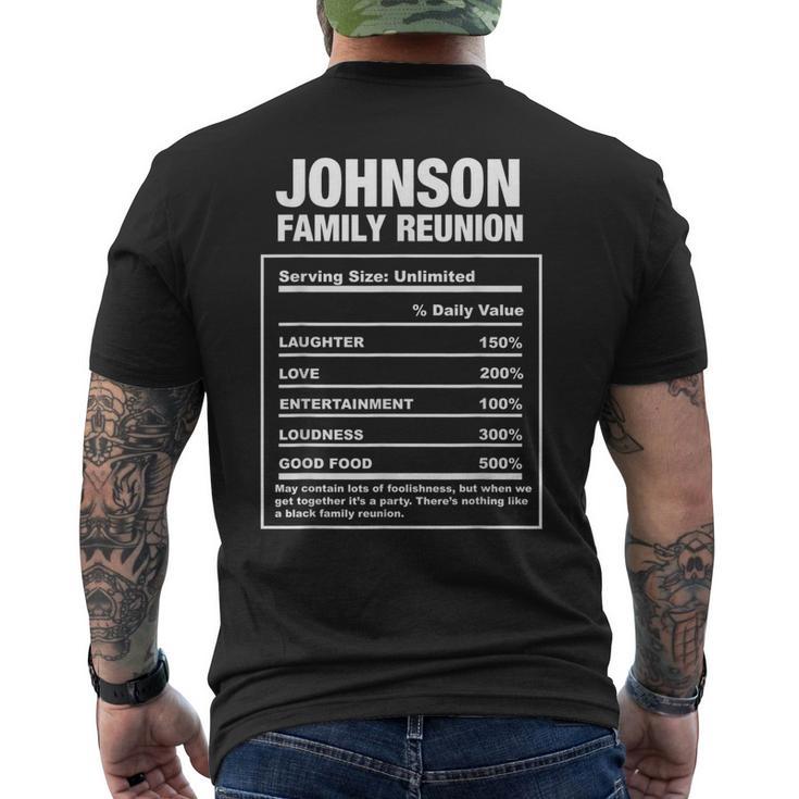 Johnson Familientreffen Nachname Afrikanischer Amerikanischer Nachname T-Shirt mit Rückendruck