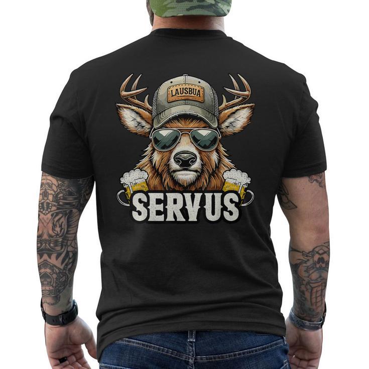 Lausbua Costume Oktoberfest Deer Servus T-Shirt mit Rückendruck