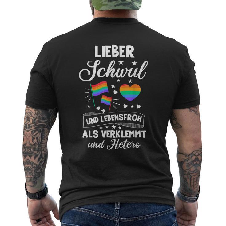 Lieber Schwul Und Lebensfroh Alserlemmund Und Hetero Pride S T-Shirt mit Rückendruck