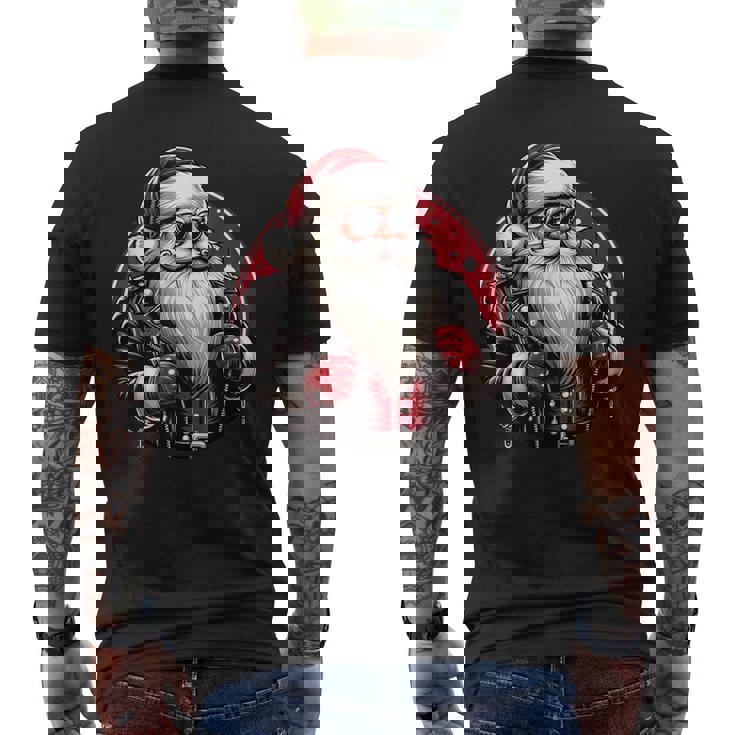 Père Noël Punk Motard Cool Noël T-shirt imprimé au dos