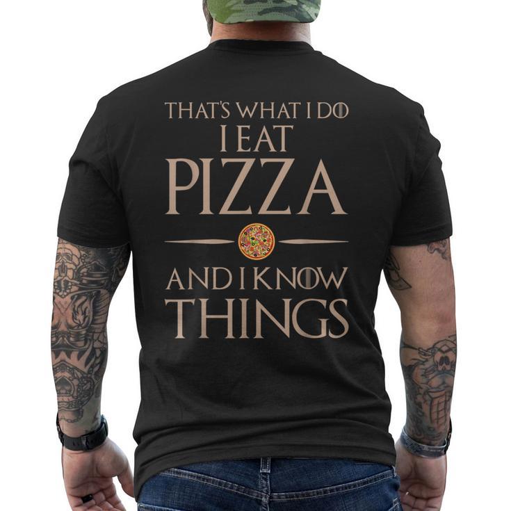 Pizza Das Ist Was Ich Essen Und Weiß Dinge German T-Shirt mit Rückendruck