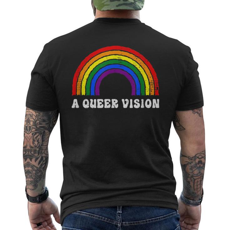 A Queer Vision Rainbow Gender Neutral Pride Androgyny Men's Back Print T-Shirt