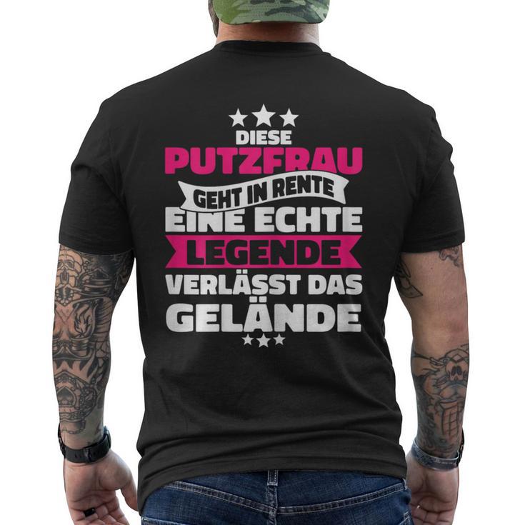 Rentnerin Putzfrau Retirement T-Shirt mit Rückendruck