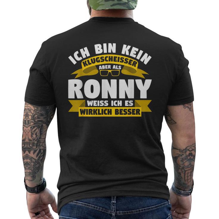 Ronny Ich Bin Kein Klugscheisser T-Shirt mit Rückendruck