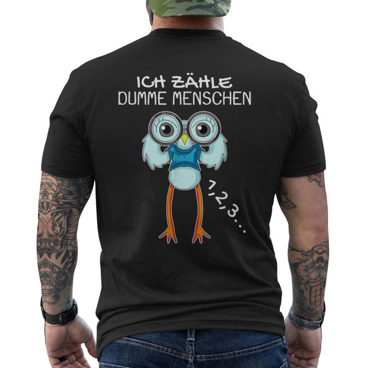 Seagull With Binoculars Ich Zählle Stumme Menschen T-Shirt mit Rückendruck