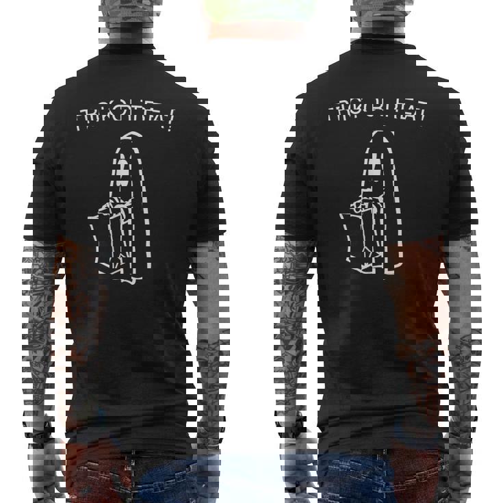 Spooky Ghost Trick Or Treat Halloween Fun & Festive Ghost Men's Back Print T-Shirt