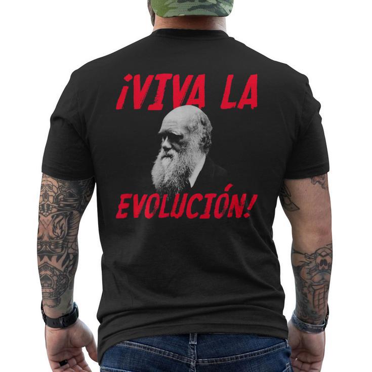 Viva La Evolución Charles Darwin Portrait Boys T-Shirt mit Rückendruck