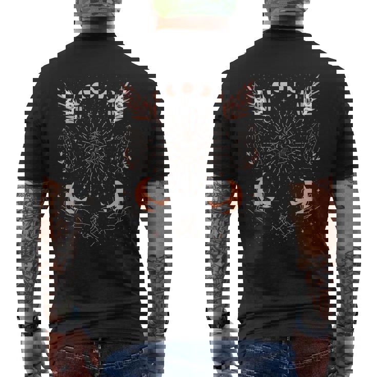 Witch Aesthetic Moon Phases Cosmic Stars Crystals & Snakes Men's Back Print T-Shirt