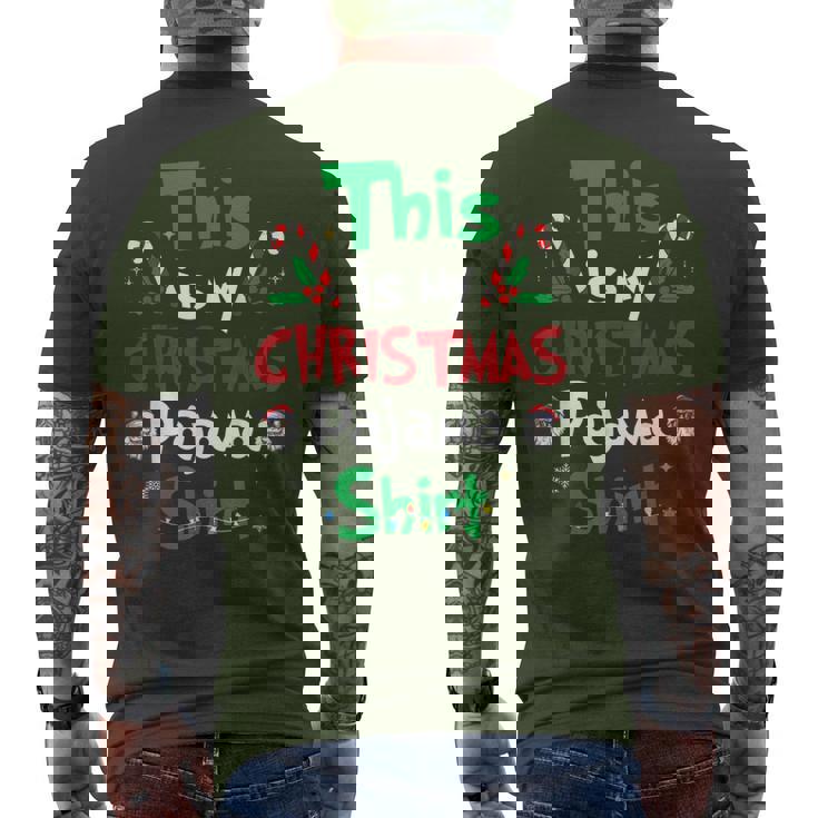 This Is My Christmas Pajama Christmas Matching Pajamas Men's T-shirt Back Print