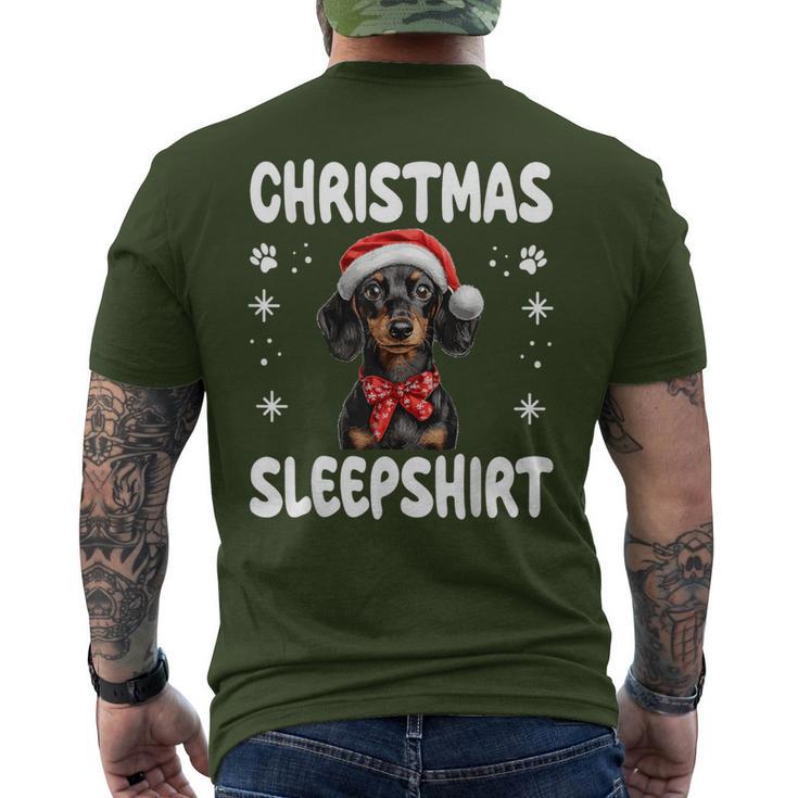 Dachshund Wiener Doxie Dog Nightdress Pyjamas Christmas T-Shirt mit Rückendruck