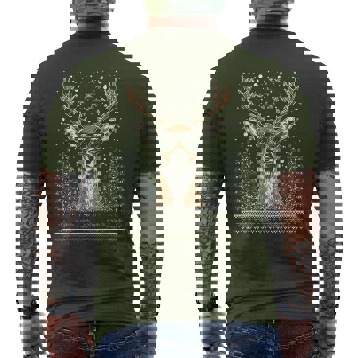 Christmas Reindeer With Sunglasses Ugly Christmas Men's T-shirt Back Print