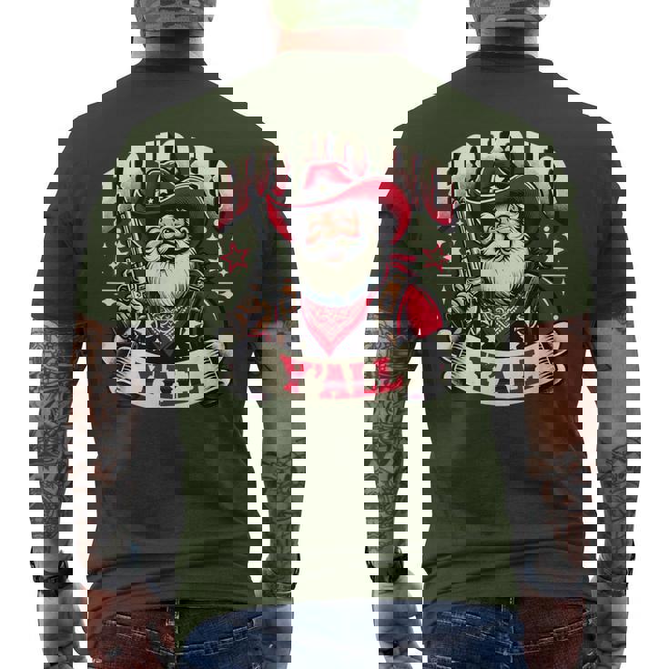 Holiday Cowboy Santa Country Western Christmas Spirit Men's T-shirt Back Print