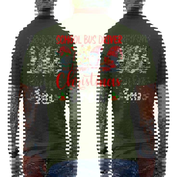 School Bus Driver Christmas Crew Three Gnomes Proud Job Men's T-shirt Back Print