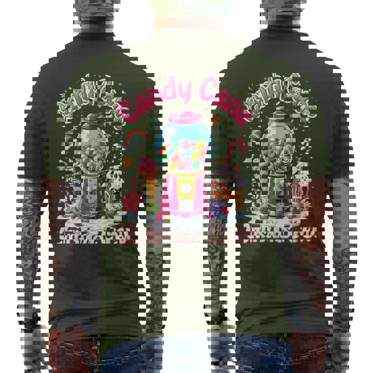 Security Candyland Candy Cane Christmas Crew House Candy Men's T-shirt Back Print