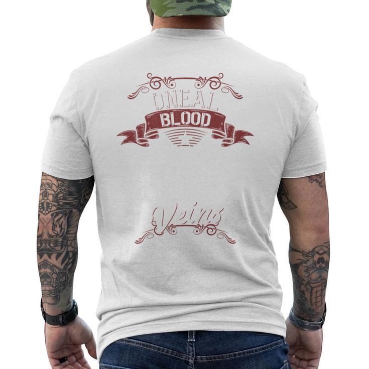 Oneal Blood Runs Through Myeins Last Name Family S T-Shirt mit Rückendruck