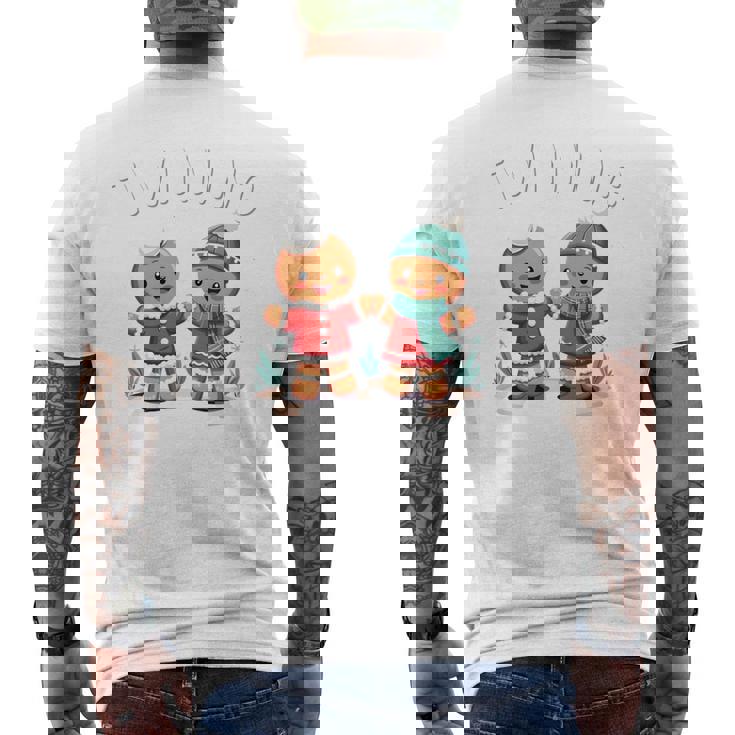 Twinning With My Bestie Christmas Gingerbread Best Friend Men's T-shirt Back Print
