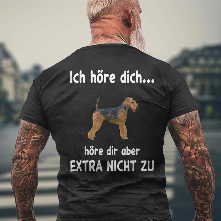 Airedale Terrier Hund Airedale Terrier S T-Shirt mit Rückendruck Geschenke für alte Männer