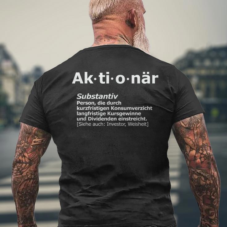 Aktionär Idea Etf Aktien Investor T-Shirt mit Rückendruck Geschenke für alte Männer