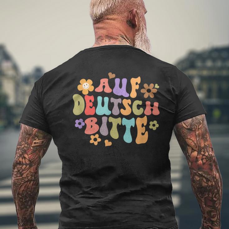 Auf Deutsch Bitte Lustige Deutsche Lehrerin German T-Shirt mit Rückendruck Geschenke für alte Männer