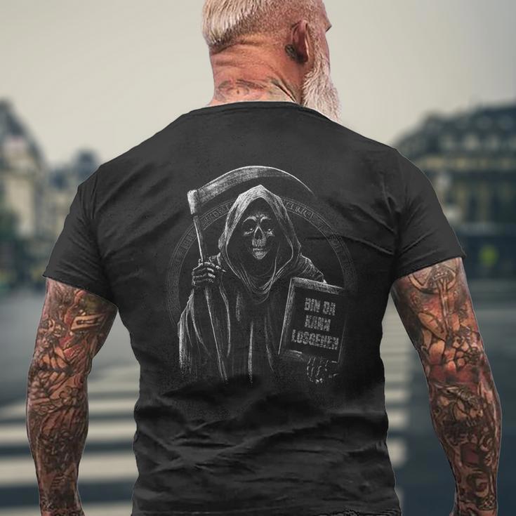 Bin Da Kann Losgehen Saying Humour Grim Reaper T-Shirt mit Rückendruck Geschenke für alte Männer