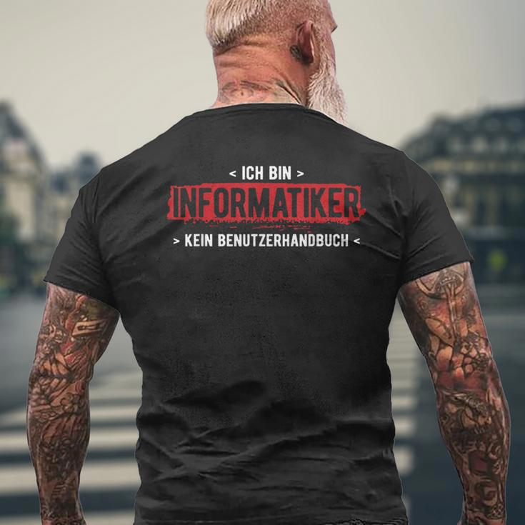 Bin Informatiker Kein Handbuch Computer Informatik T-Shirt mit Rückendruck Geschenke für alte Männer