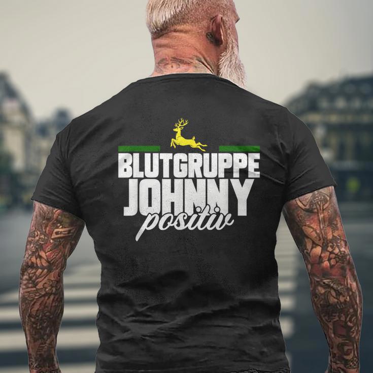 Blutgruppe Johnny Positiv T-Shirt mit Rückendruck Geschenke für alte Männer