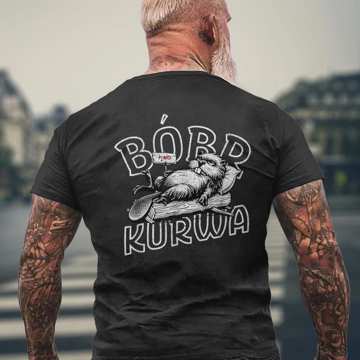 Bober Bóbr Kurwa Polish Flannelette Piwo T-Shirt mit Rückendruck Geschenke für alte Männer