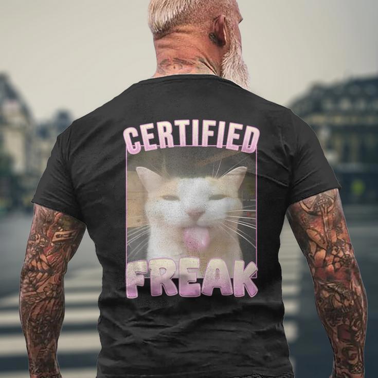 Cat Certified Freak T-Shirt mit Rückendruck Geschenke für alte Männer