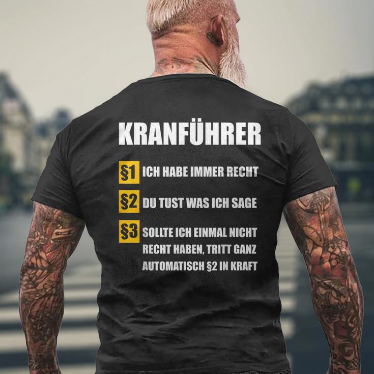 Crane Driver T-Shirt mit Rückendruck Geschenke für alte Männer