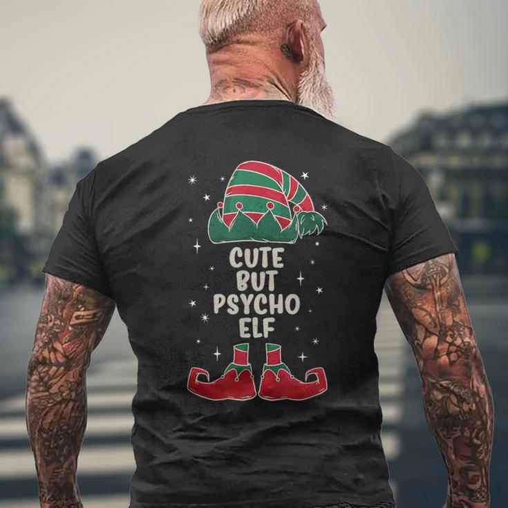 Cute But Psycho Elf Lustiges Elfenoutfit Für Elfenfans T-Shirt mit Rückendruck Geschenke für alte Männer